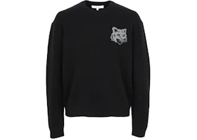 Maison Kitsune Fox Head Knit Sweater Black