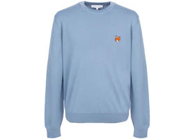 Maison Kitsune Fox Head Knitwear Sweater Sky Blue - authentic Maison Kitsune apparel