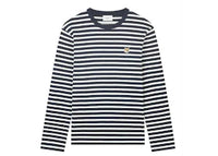 Maison Kitsune Fox Head Patch Regular Marin Tee-Shirt Navy Stripes