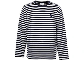 Maison Kitsune Fox Head Striped Long Sleeve T-shirt Navy - vue 360