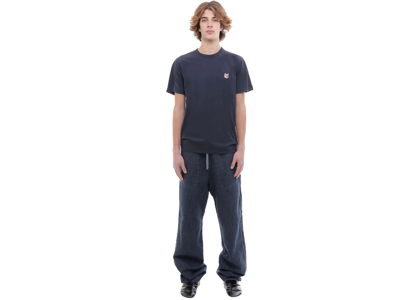 Maison Kitsune Man Cotton Iconic Patch T-Shirt Blue - vue secondaire B