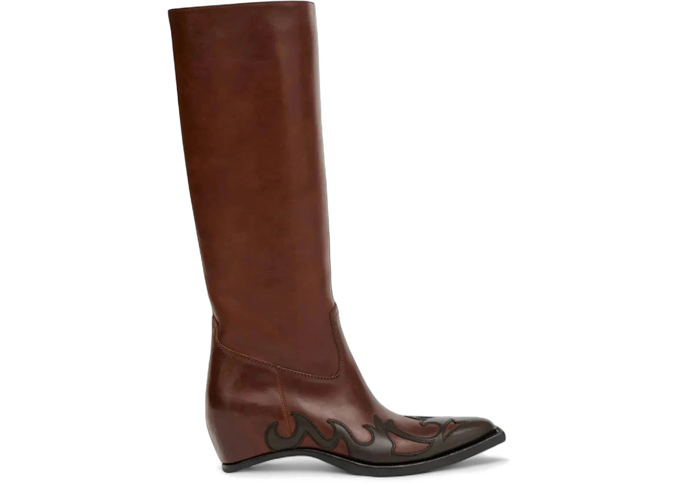 Maison Margiela Heel-Less Western Knee Boots H45 Boot Brown Dark Brown (Women's) - vue secondaire A