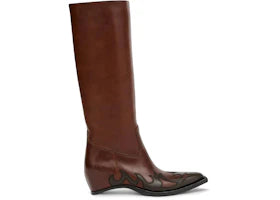 Maison Margiela Heel-Less Western Knee Boots H45 Boot Brown Dark Brown (Women's) - vue 360