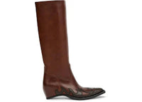 Maison Margiela Heel-Less Western Knee Boots H45 Boot Brown Dark Brown (Women's)