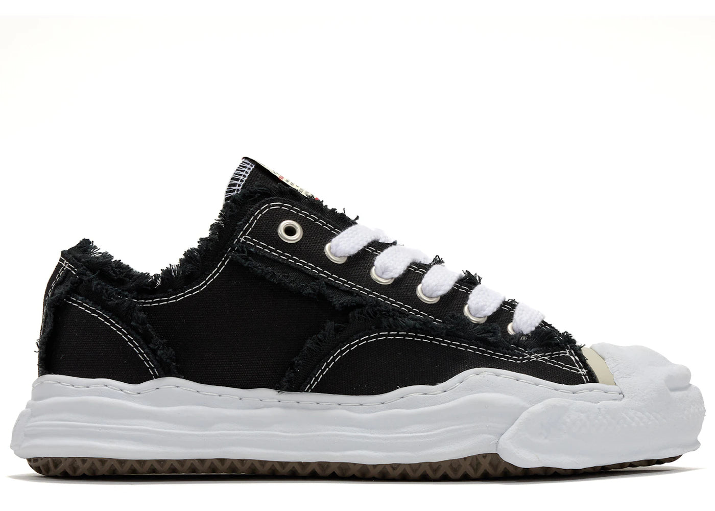 Maison Mihara Yasuhiro Hank OG Sole Canvas Low Frayed Black - vue 360