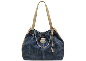 Marc Jacobs Denim Suede Cristina Tote Bag Dark Wash - vue 360