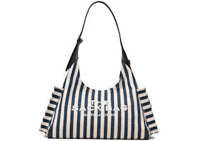 Marc Jacobs Stripe Canvas Belted Sack Bag Blueea - vue 360