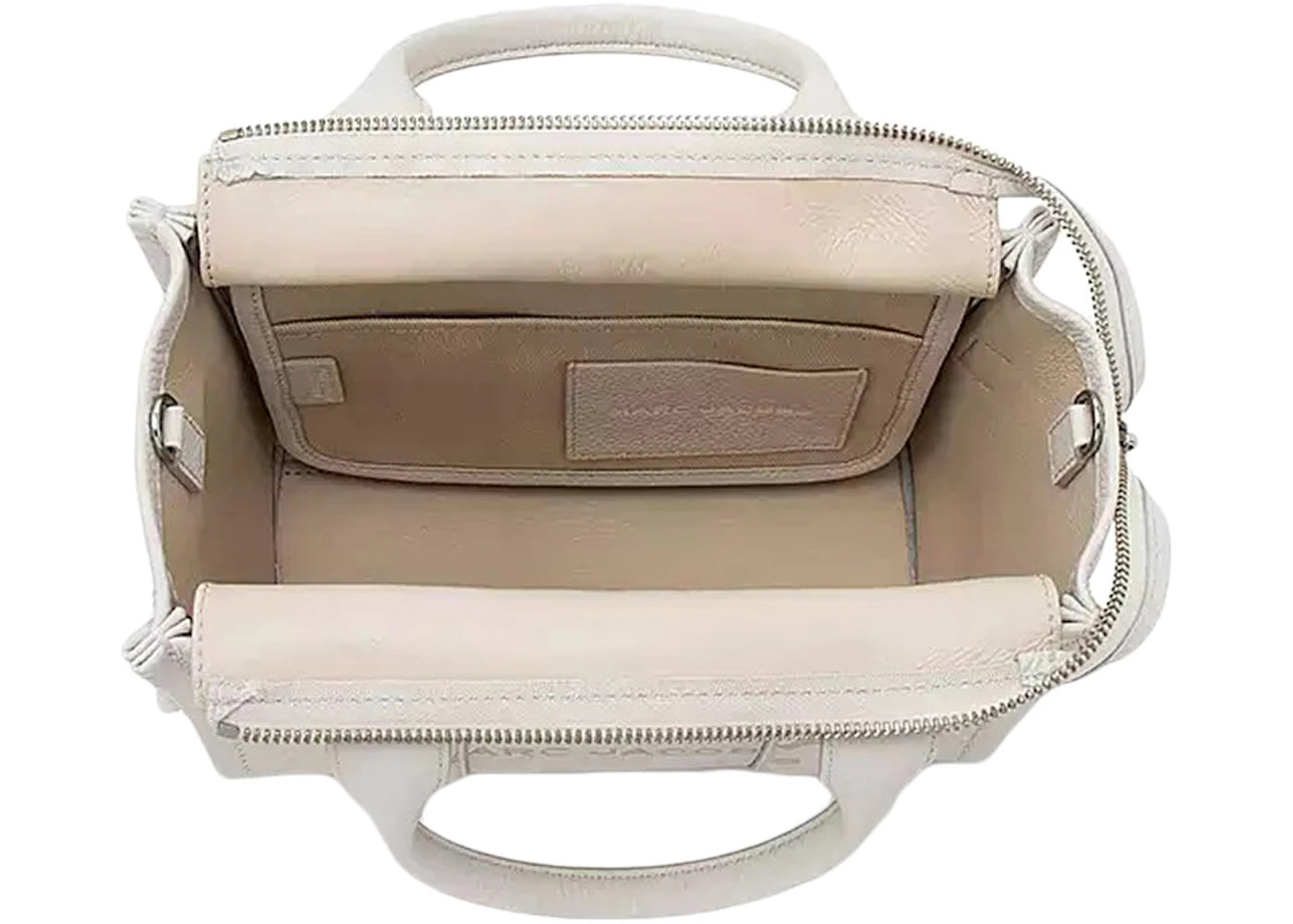 Marc Jacobs Kleine Leder-Tragetasche Baumwolle/Silber - vue secondaire A