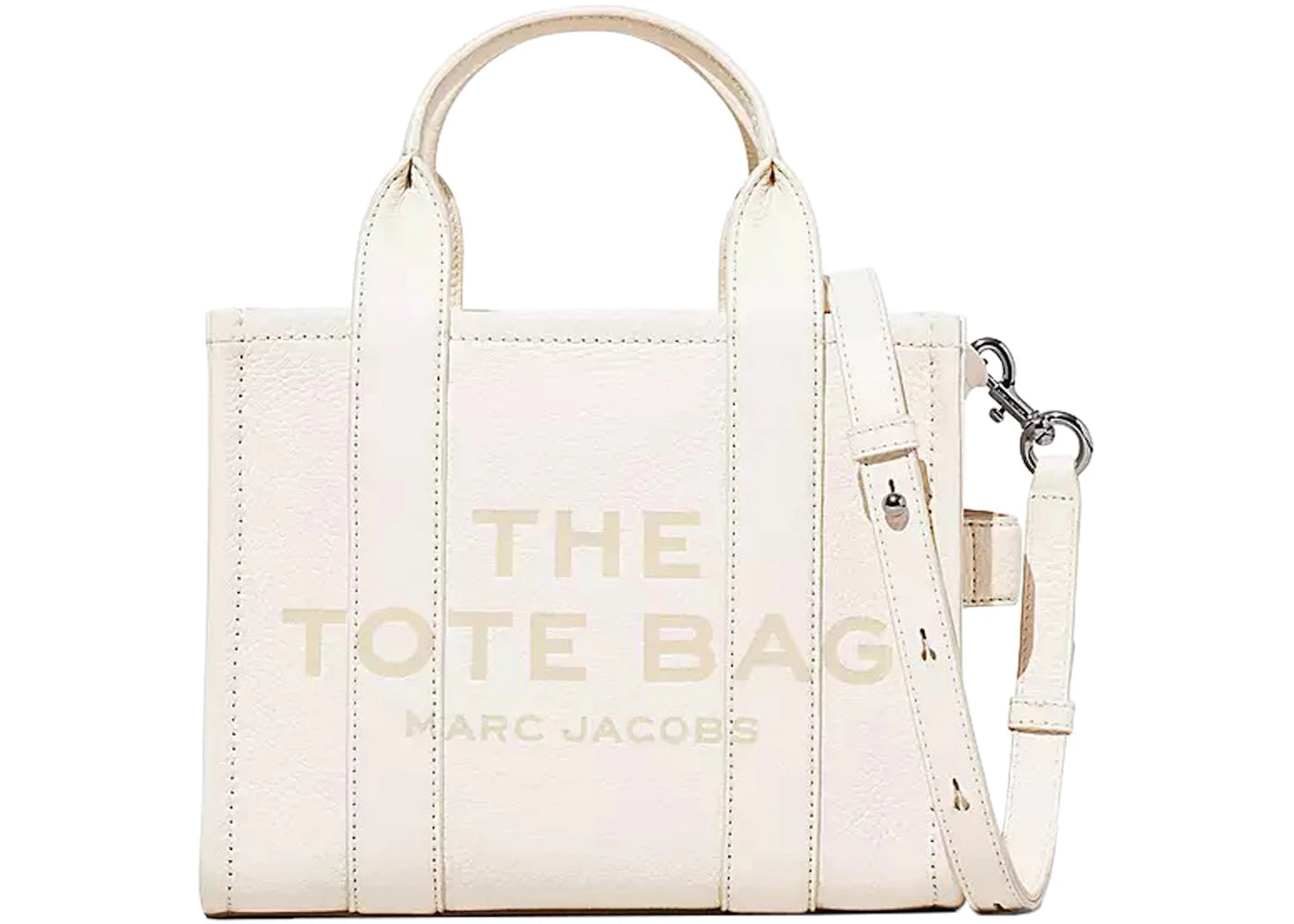 Marc Jacobs The Leather Small Tote Bag Cotton/Silver