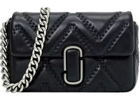 Marc Jacobs J Marc Schultertasche aus gestepptem Leder, Schwarz