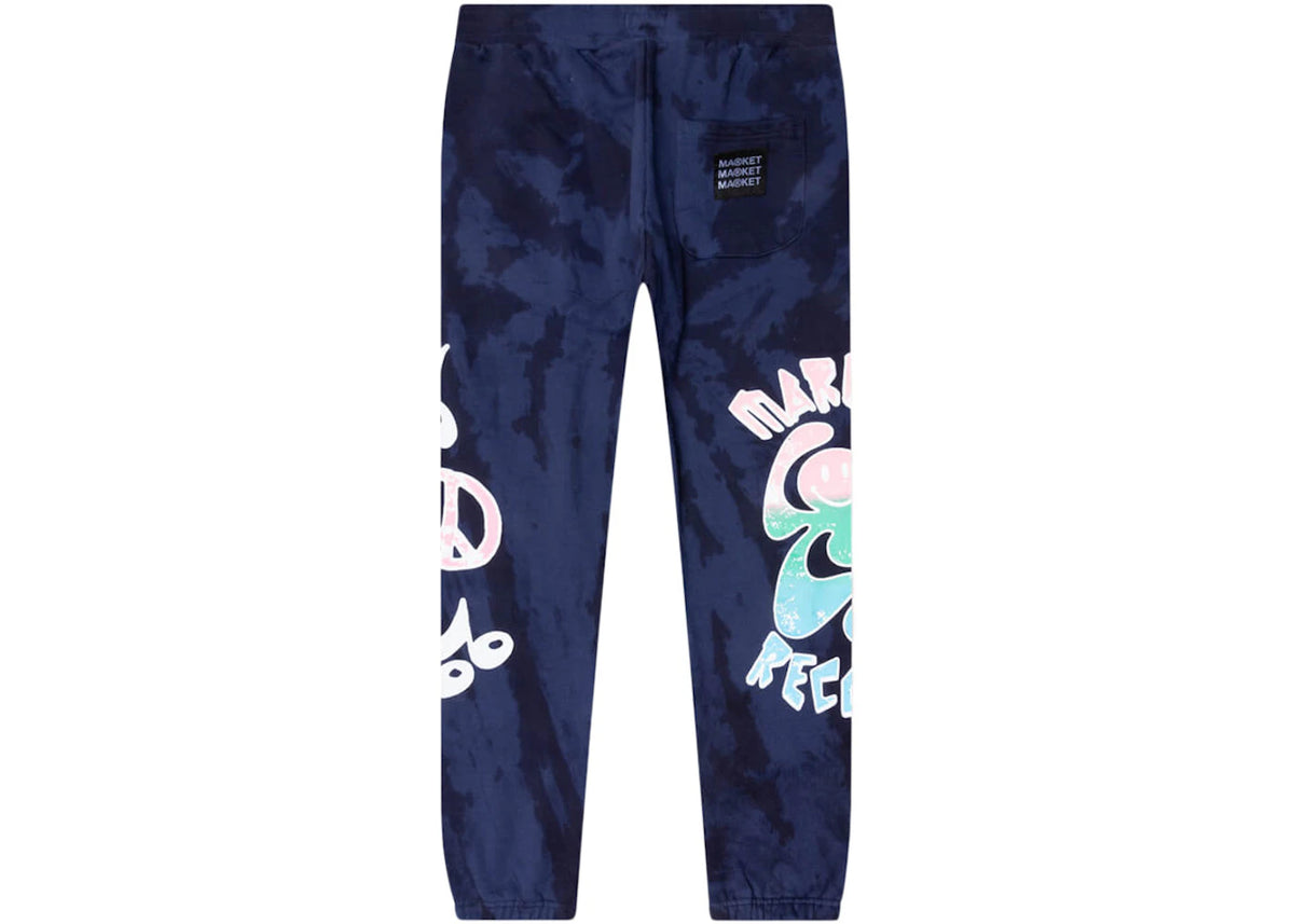 Market Smiley Market Records Angel Sigh Sweatpants Navy Tie Dye - vue secondaire B