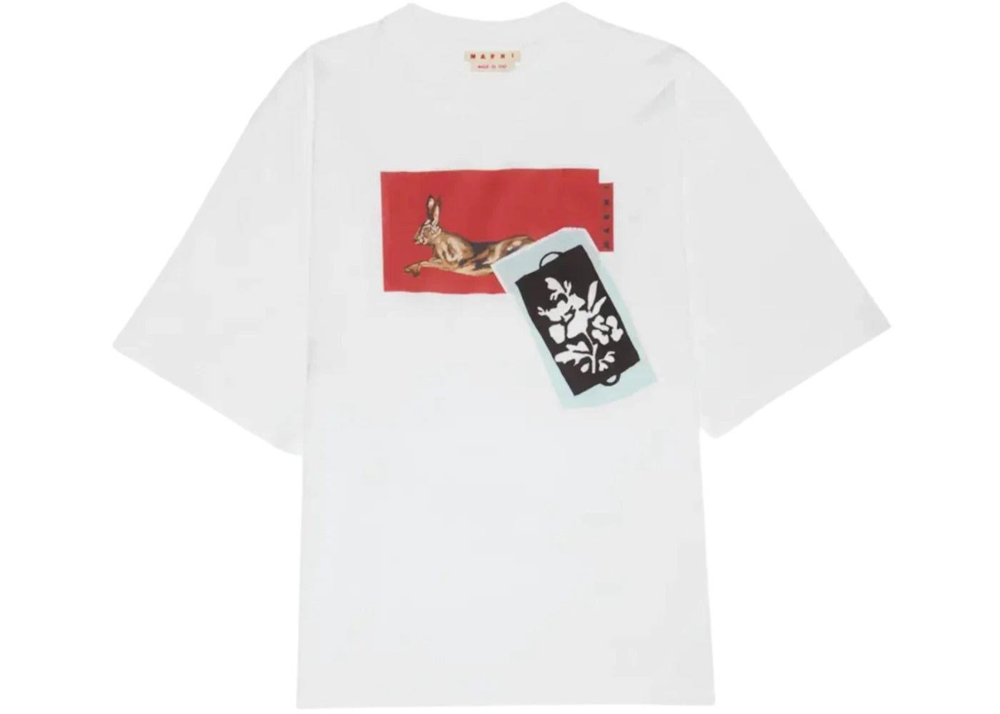 Marni Graphic Print T-shirt Lily White - vue 360