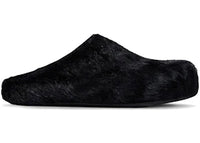 Marni Long Hair Calfskin Fussbett Sabot Mule Black