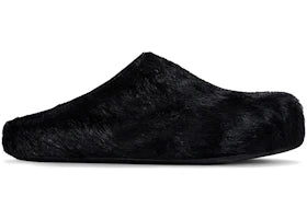 Marni Long Hair Calfskin Fussbett Sabot Mule Black - authentic Marni sneakers