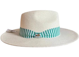 Masters Women's Fit Ribbon Band Straw Hat White/Green - vue 360
