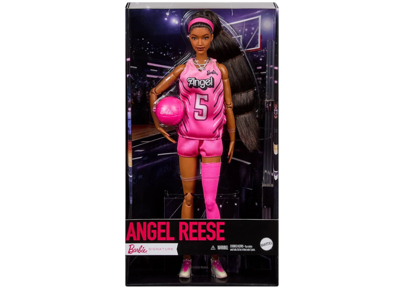 Mattel Barbie Signature Role Models Angel Reese Doll Figure Pink - vue secondaire A