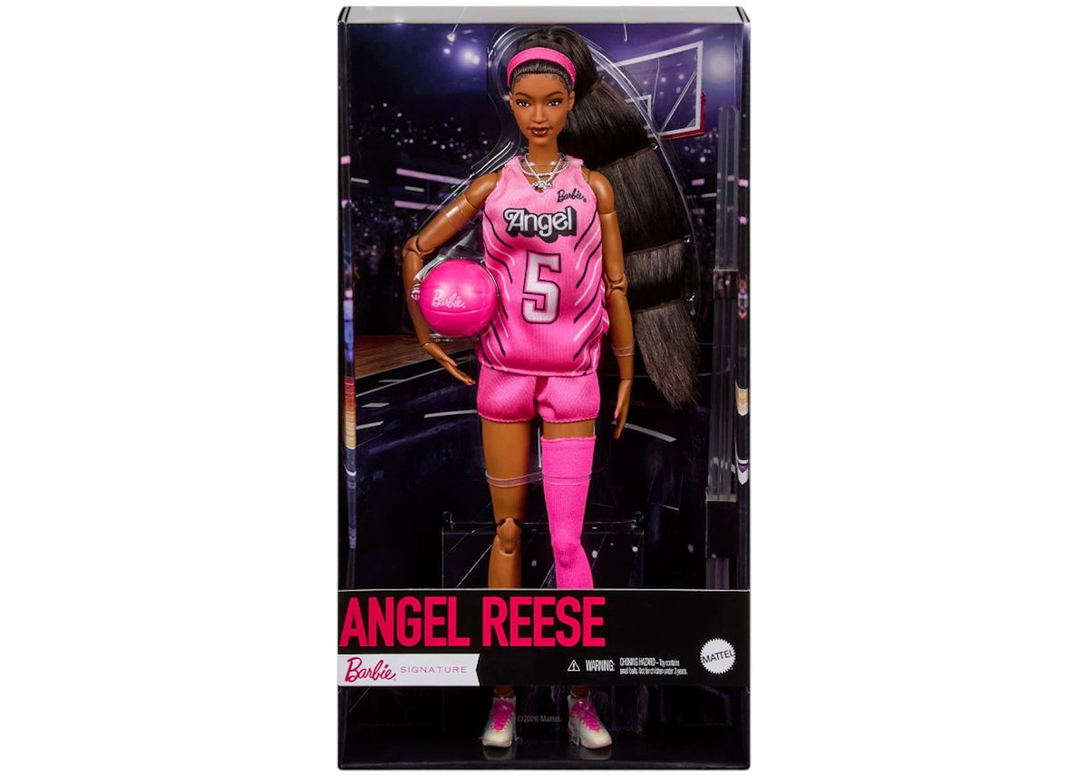 Mattel Barbie Signature Role Models Angel Reese Doll Figure Pink - vue 360