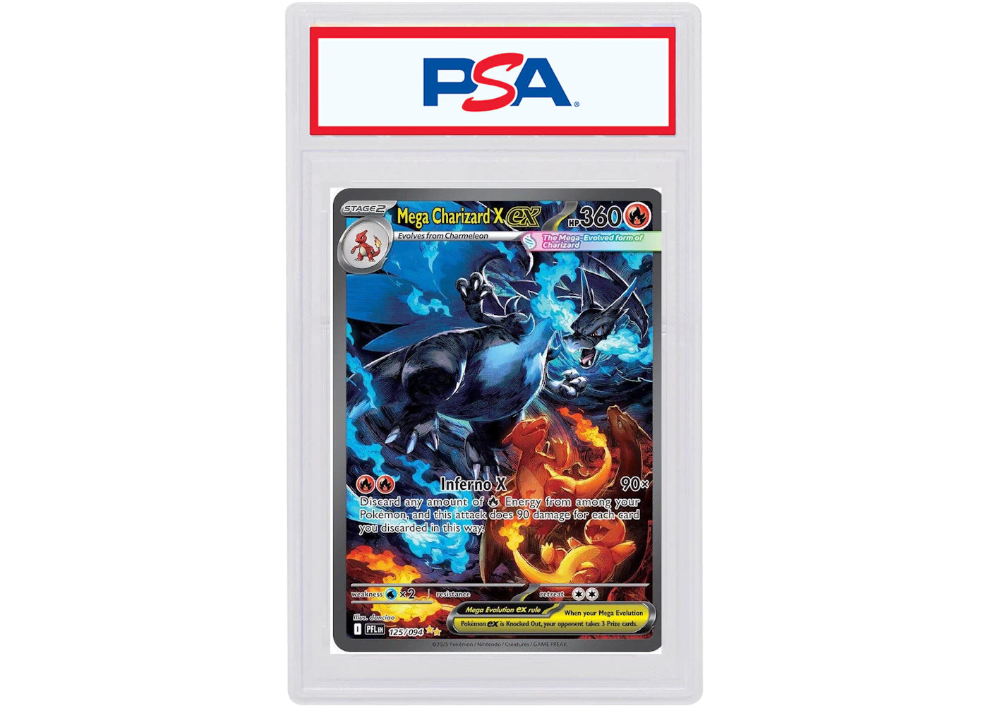 Mega Charizard X ex 2025 Pokémon Phantasmal Flames SIR #125 (PSA or BGS Graded) - vue secondaire A