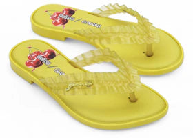 Melissa x Ganni Flip Flop Slim Yellow (Women's) - vue 360