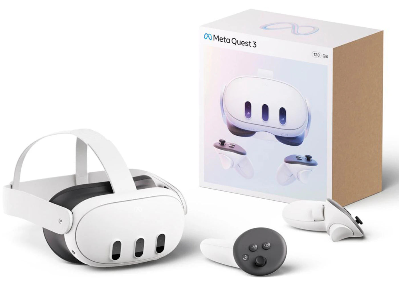 Meta Quest 3 128GB VR-Headset (UK) Stecker 899-00581-01 - vue 360