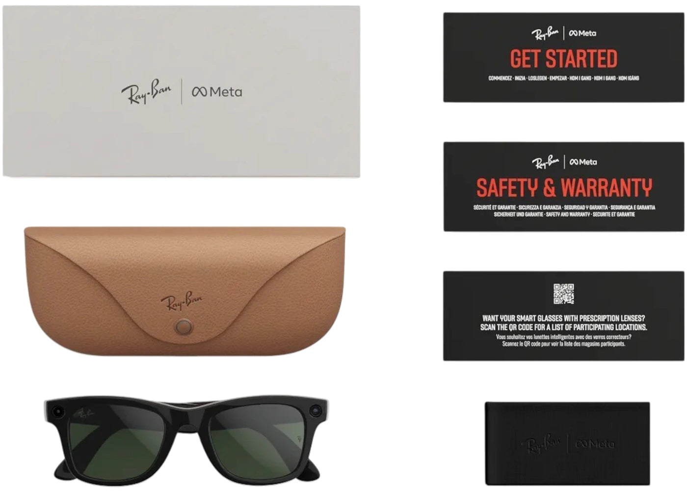 Meta x Ray-Ban Wayfarer Glasses (Gen 2) Standard 0RW4012_601/1M50 Shiny Black/Clear to Graphite Green Transition - vue secondaire A