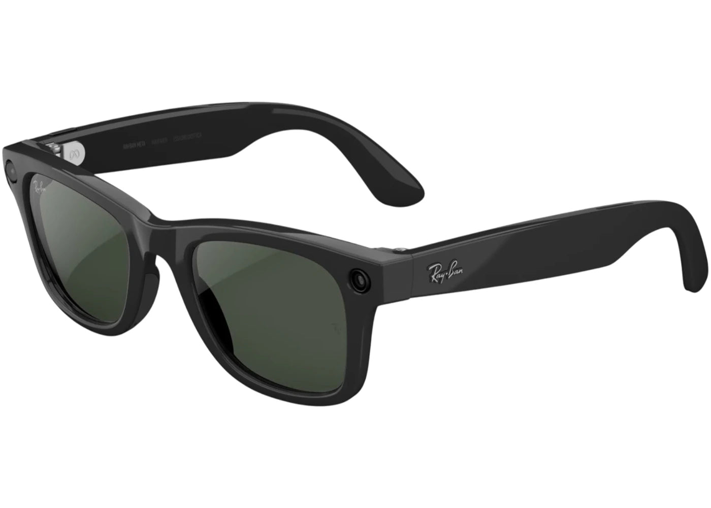 Meta x Ray-Ban Wayfarer Glasses (Gen 2) Standard 0RW4012_601/1M50 Shiny Black/Clear to Graphite Green Transition - vue 360