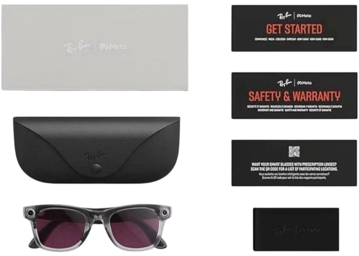 Meta x Ray-Ban Wayfarer Transitional RW4012 Clear/Ruby - vue secondaire B