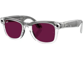 Meta x Ray-Ban Wayfarer Transitional RW4012 Clear/Ruby - vue 360