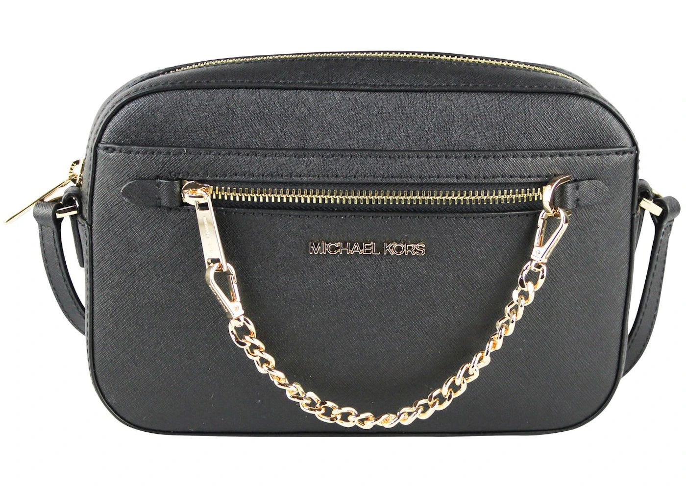 Michael Kors Jet Set Chain Crossbody Bag Groß Schwarz/Gold - vue 360