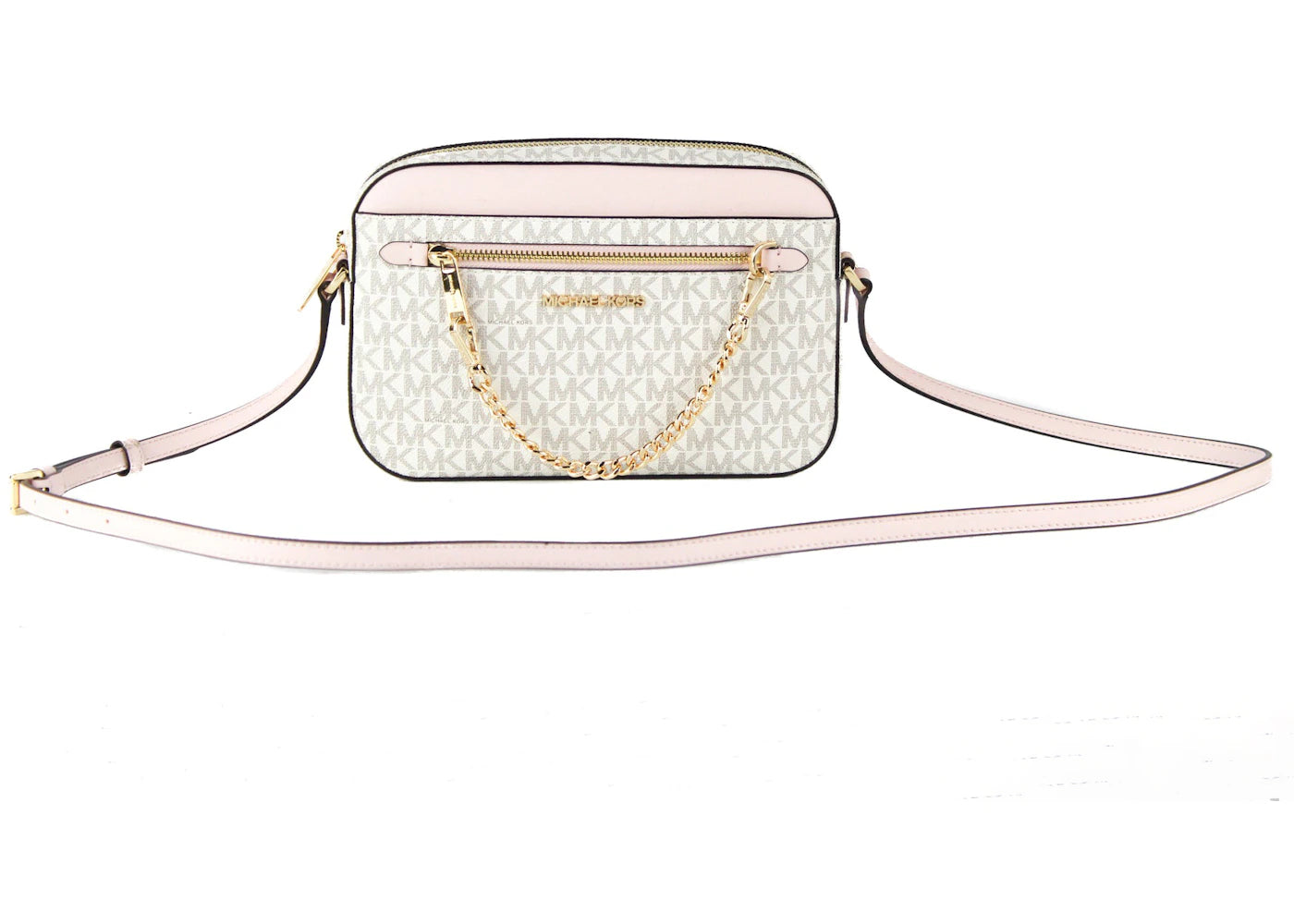 Michael Kors Jet Set East West Crossbody Bag Large Vanilla/Pink