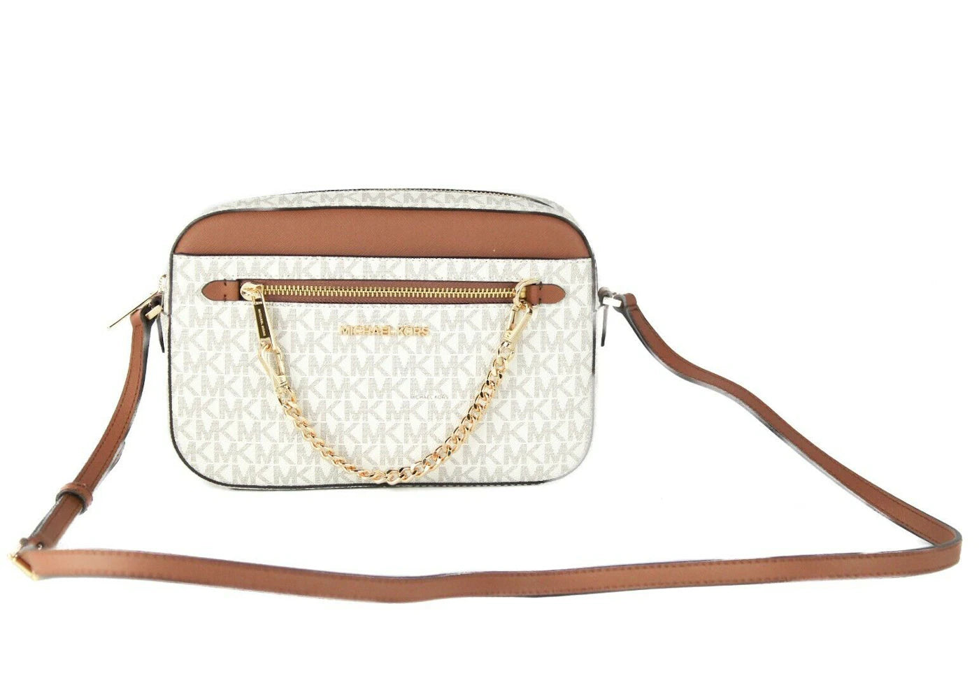 Michael Kors Jet Set East West Crossbody Bag Large Vanilla/Brown