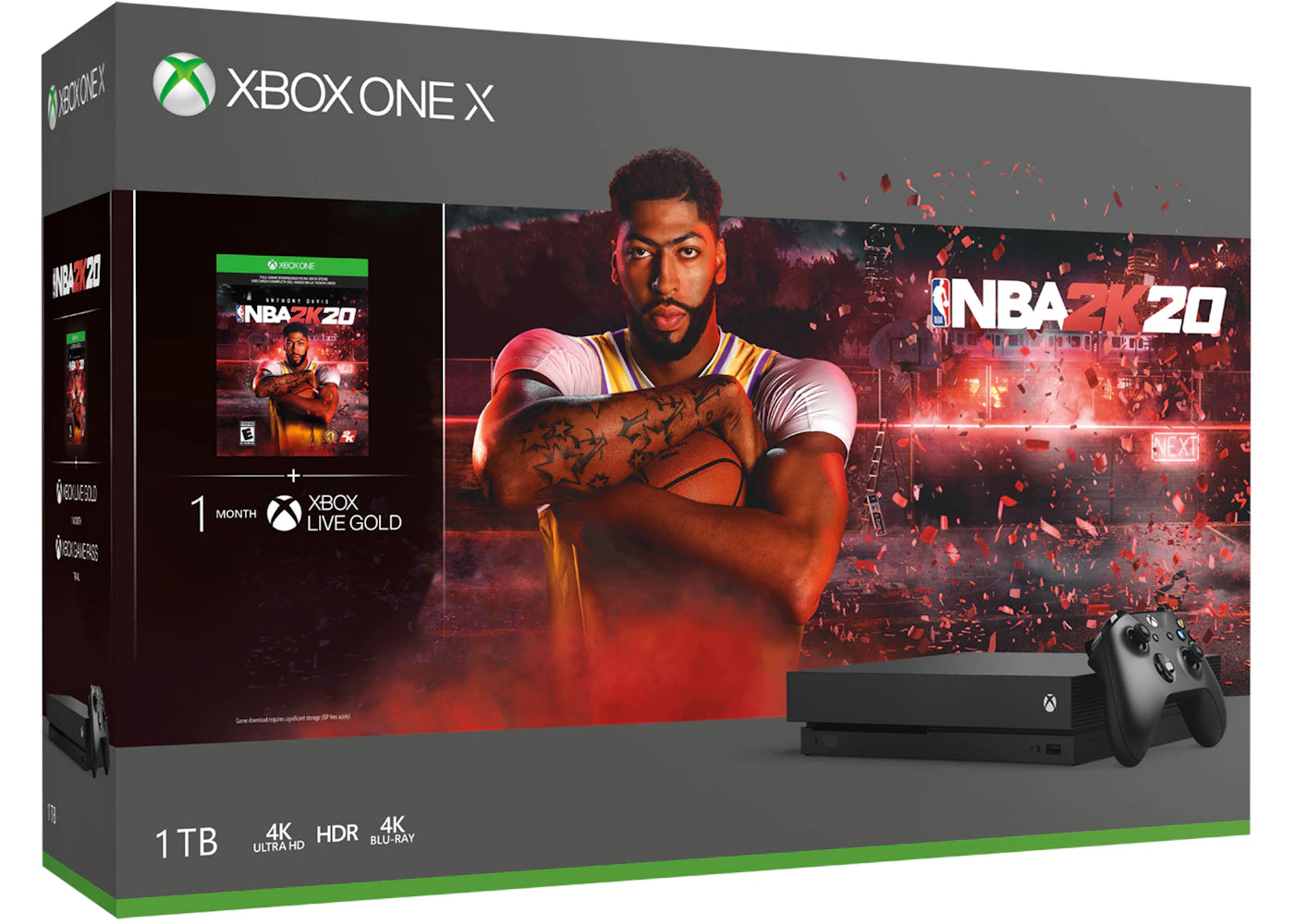 Microsoft Xbox One X 1TB NBA 2k20 Console Bundle (CYV-00343) Black - vue secondaire B