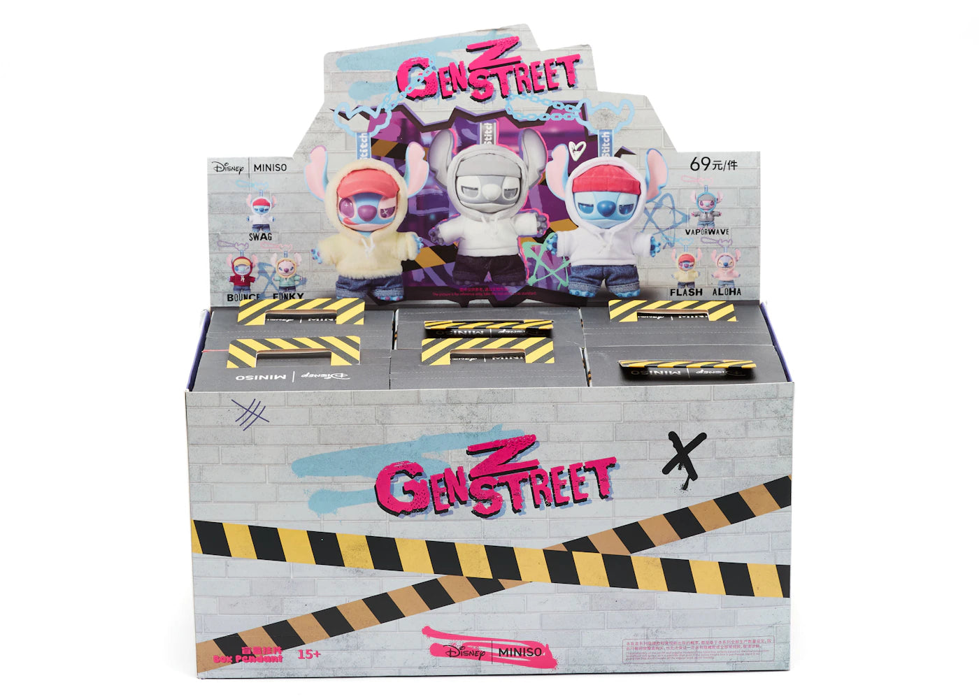 Miniso Disney Stitch GenZ Street Series Pendent Sealed Case (6 Blind Box) - vue 360