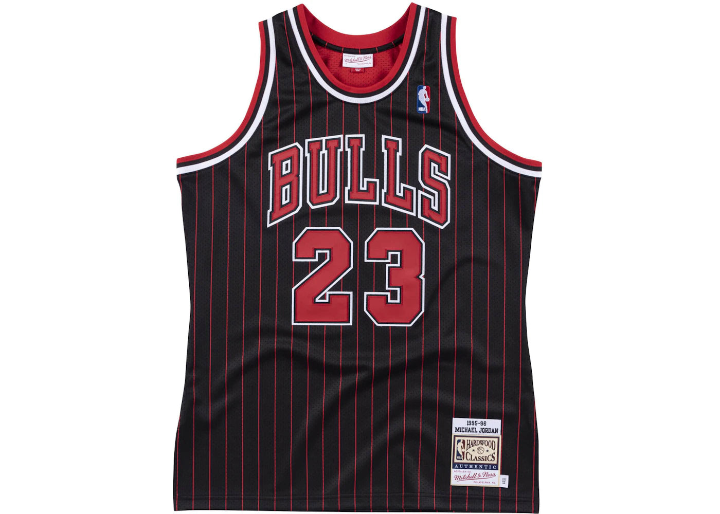 Mitchell & Ness Chicago Bulls 1995-96 Michael Jordan Authentic Jersey Black - vue 360