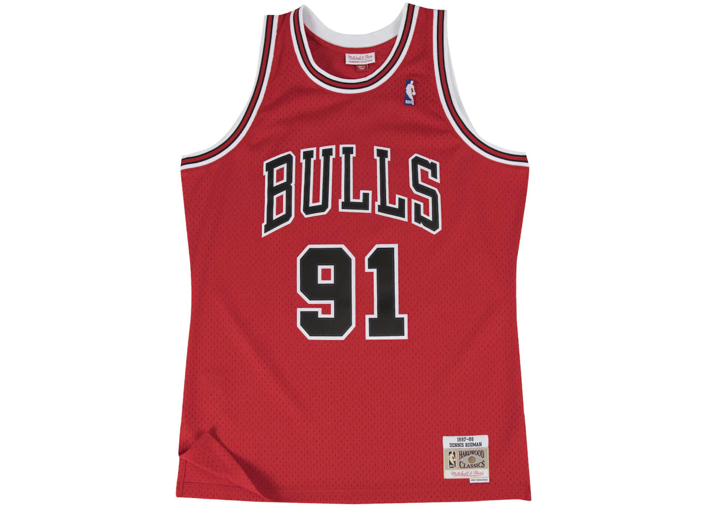 Mitchell & Ness Chicago Bulls Road 1997-98 Dennis Rodman Swingman Jersey Scarlet - vue 360