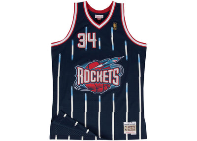 Mitchell & Ness Houston Rockets Road 1996-97 Hakeem Olajuwon Swingman Jersey Navy Blue