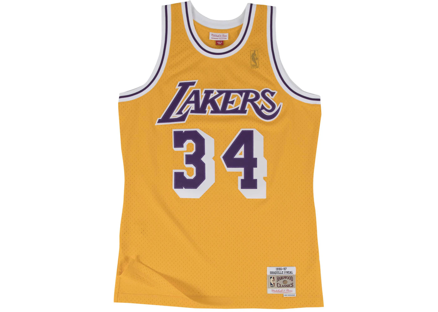 Mitchell & Ness Los Angeles Lakers Home 1996-97 Shaquille O'Neal Swingman Jersey Light Gold - vue 360