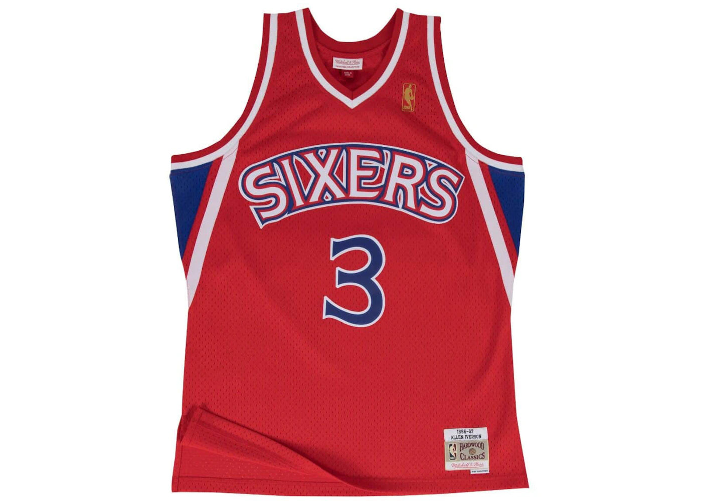 Mitchell & Ness Philadelphia 76ers Road 1996-97 Allen Iverson Swingman Jersey Scarlet - vue 360
