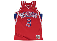 Mitchell & Ness Philadelphia 76ers Road 1996-97 Allen Iverson Swingman Jersey Scarlet