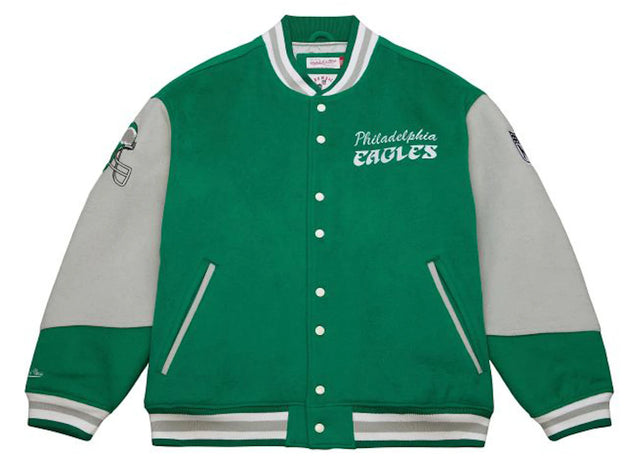 Mitchell & Ness Philadelphia Eagles Team Varsity Jacket Grey/Green