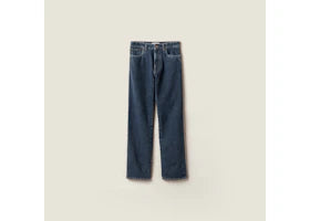 Miu Miu Denim Flock Pantalone Pants Blue