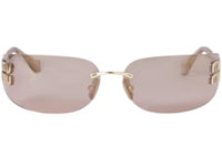 Miu Miu Irregular Sunglasses Gold/Light Purple/Brown (0MU 54YS 5AK06I)