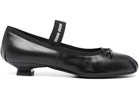 Miu Miu Leather Ballerinas Pumps Black (Women's)