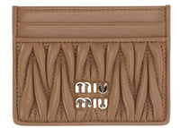 Miu Miu Matelasse Nappa Leather Card Holder Caramel