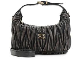 Miu Miu Matelasse Nappa Leather Handbag Caffe - vue 360