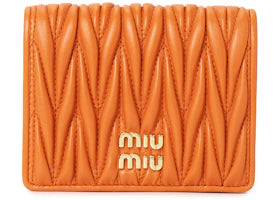 Miu Miu Matelasse Short Wallet Orange - vue 360