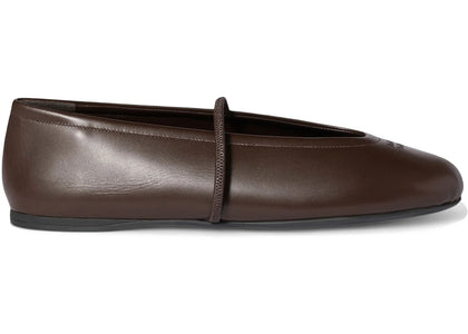 Miu Miu Nappa Leather Ballerinas Dark Brown (Women's) - authentic Miu Miu sneakers