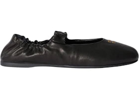 Miu Miu Ruches Nappa Leather Ballerinas Black (Women's)