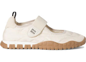 Miu Miu Tyre Ballerinas Ivory (Women's) - vue 360