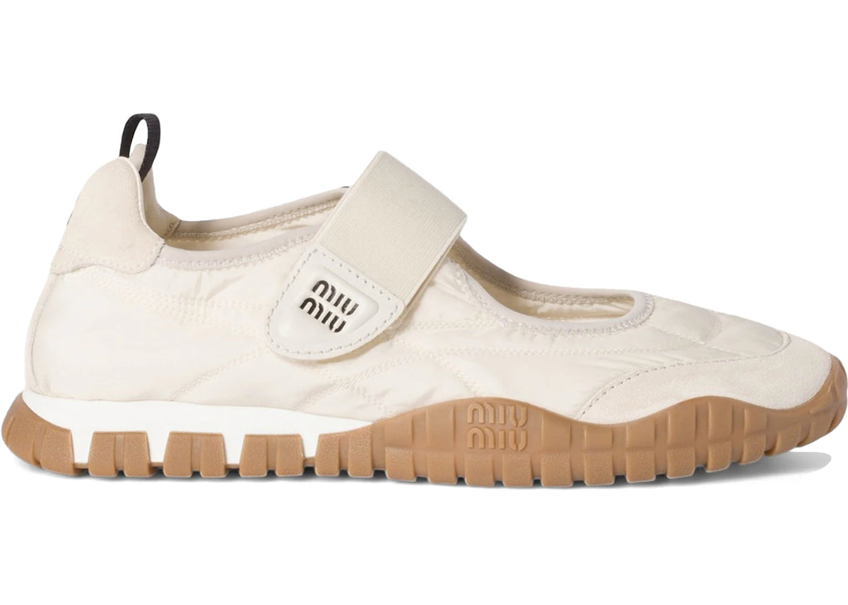 Miu Miu Tyre Ballerinas Ivory (Women's) - vue 360